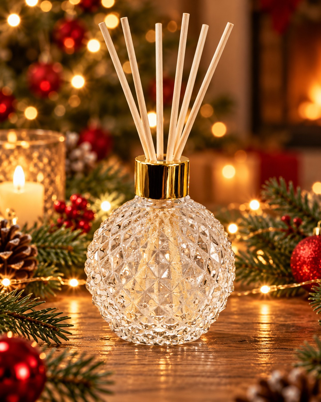 Χριστουγεννιάτικο αρωματικό χώρου reed diffuser ΕσωΦως σε κρυστάλλινη μπάλα 120ml