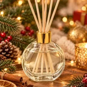 Χριστουγεννιάτικο αρωματικό χώρου reed diffuser ΕσωΦως σε στρογγυλό γυάλινο μπουκάλι 70ml